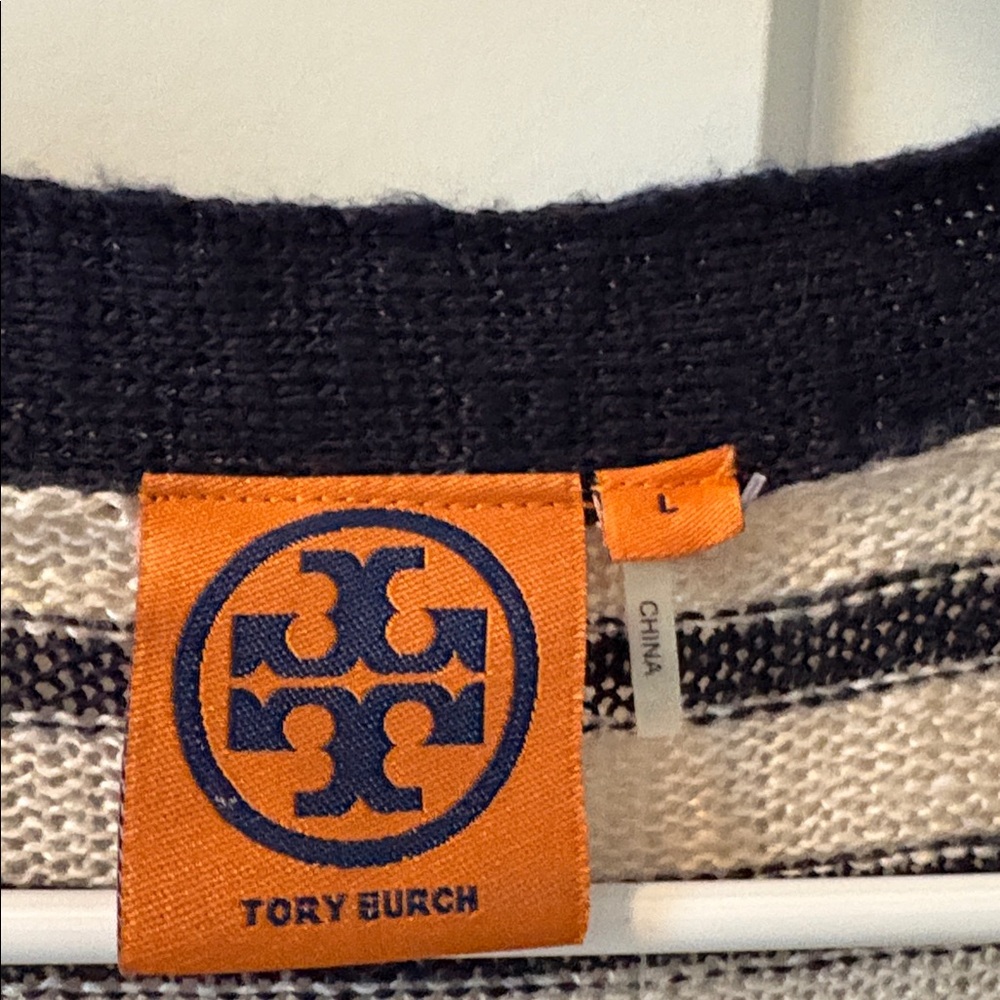 NWT Tory Burch Lorena Linen Blend Cardigan- Size Large - Picture 4 of 7